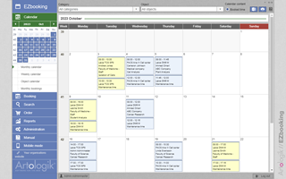 The different calendars give you an overview of existing bookings and available time slots. Your administrators define which users can book which instruments at what times. The Monthly Calendar Interface Of EZbooking