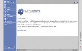 Design the landing page and set up the system according to your way of working. With the vast flexible settings you can adapt the program to suit the needs of your core facility. Welcome Page Of EZbooking